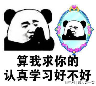 熊猫头对着镜子表情包:算我求你的,好不好