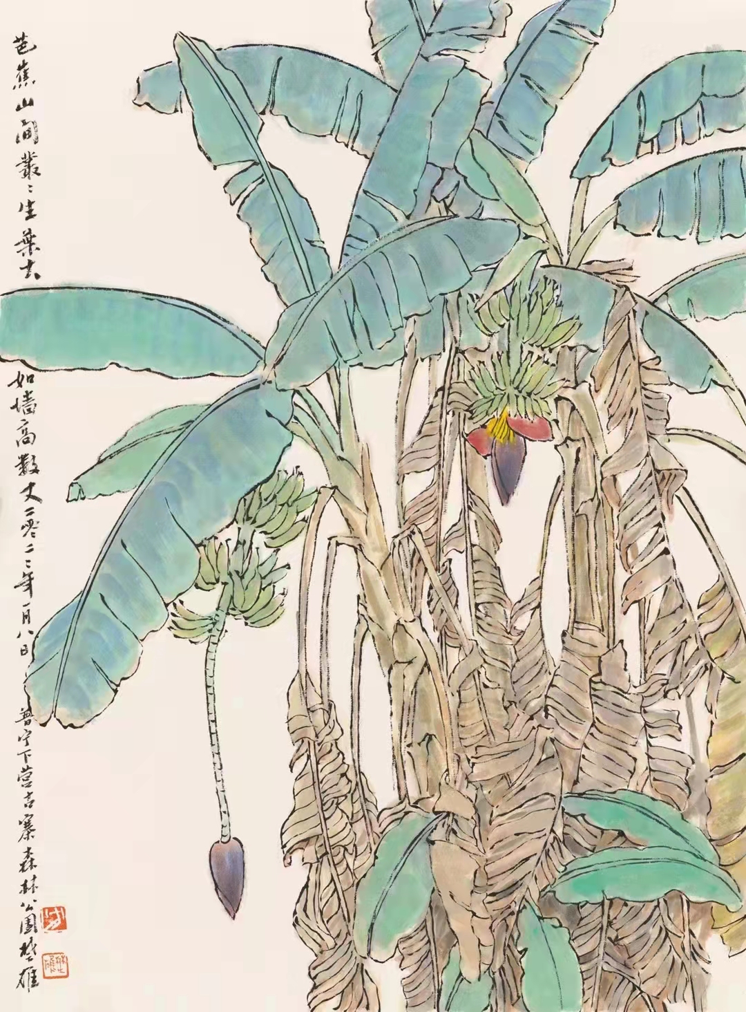 方楚雄先生在画作里,将深冬潮汕地区的风物细致传神地呈现于笔墨之间